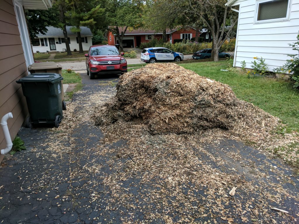 Mulch Pile - Smaller after hauling