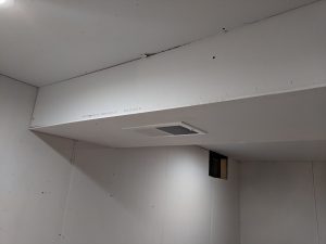 Ceiling drywall HVAC casing