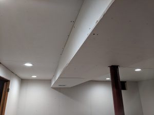 Ceiling drywall done main room