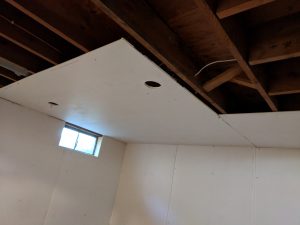 Ceiling drywall sheet with light