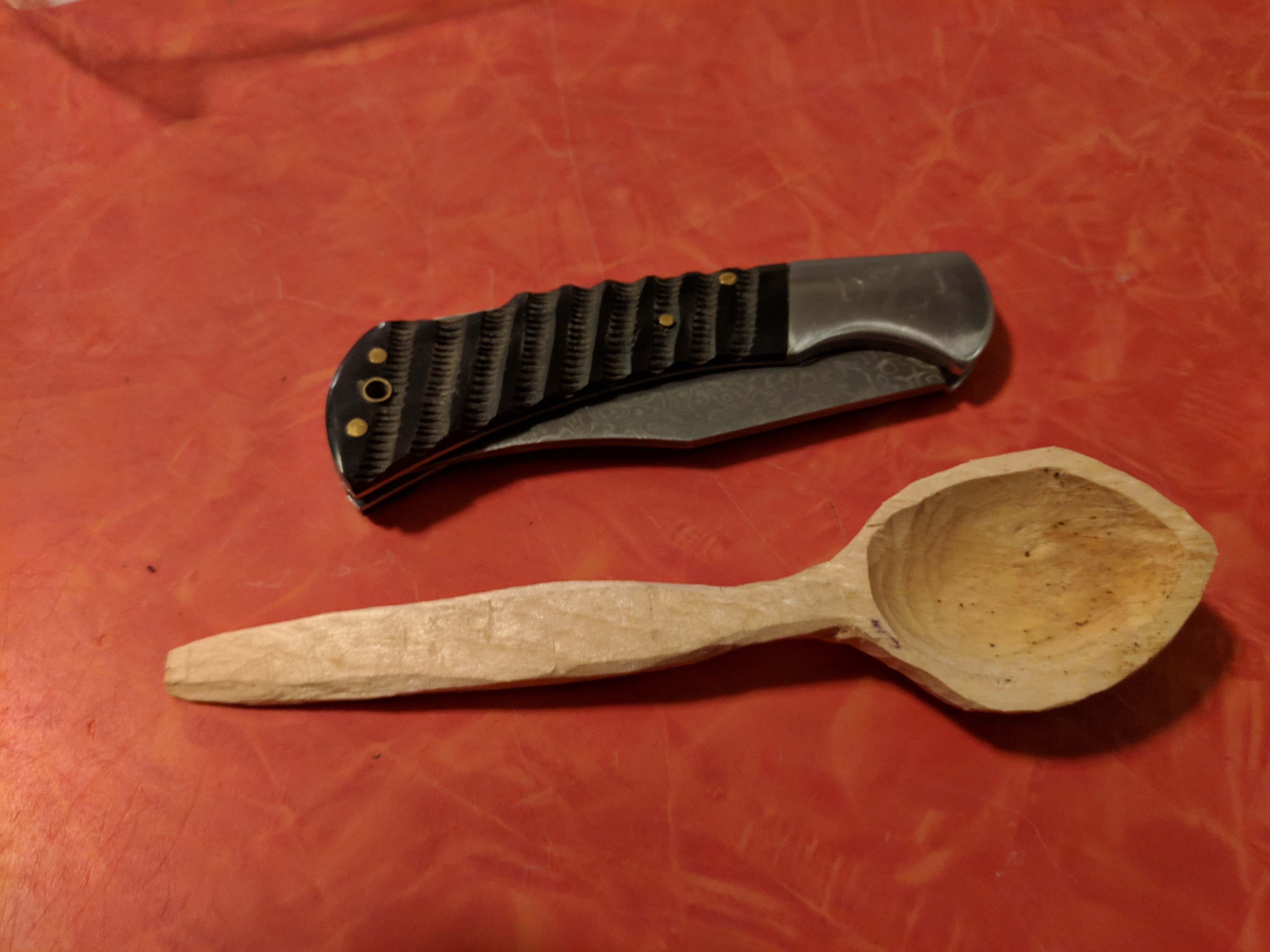 Spoon carving finished